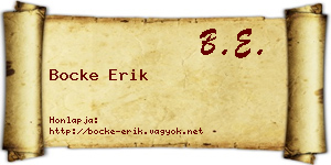 Bocke Erik névjegykártya